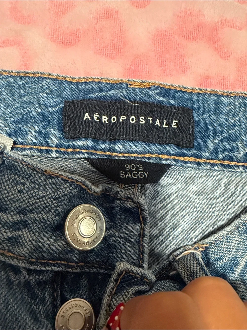 Aeropostale Light Blue Distressed Wide-Leg Jeans
